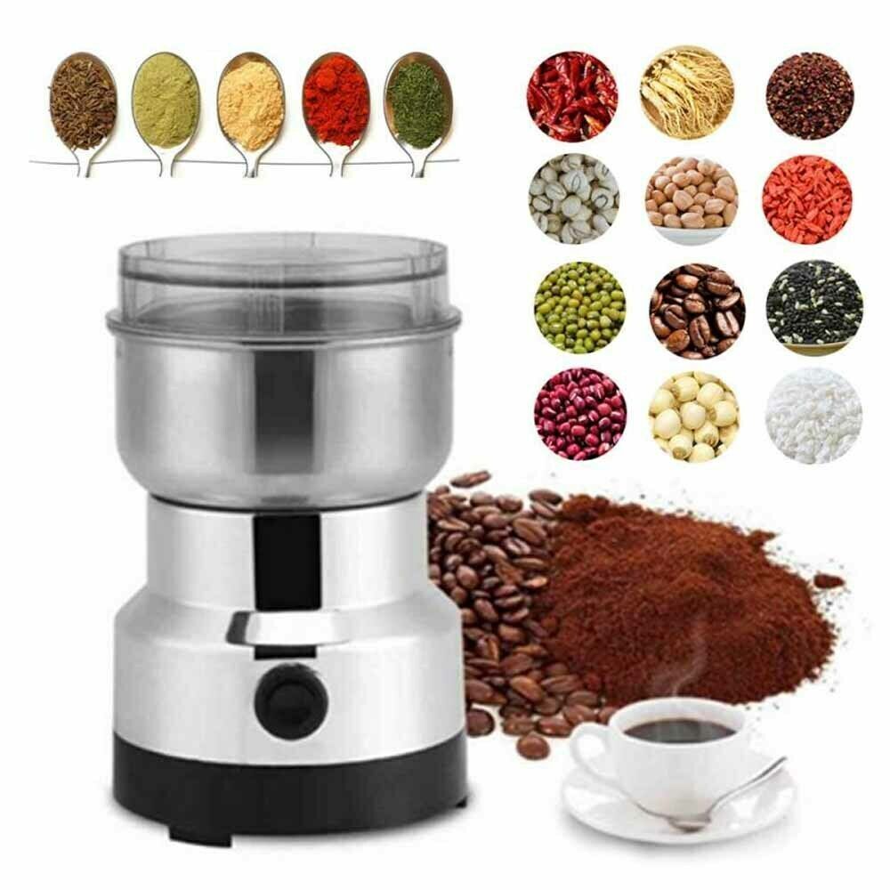 Electric Coffee Grinder Grinding Milling Nut Bean Spice Matte Blade Blender UK