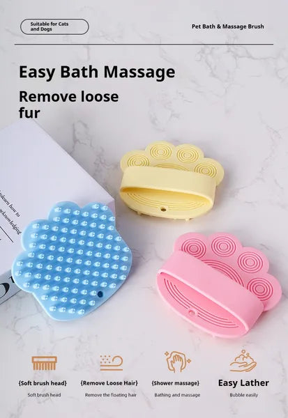 Dog Bath Brush,Pet Bath Comb Brush Soothing Massage Rubber Comb,Pet Bathing Brush